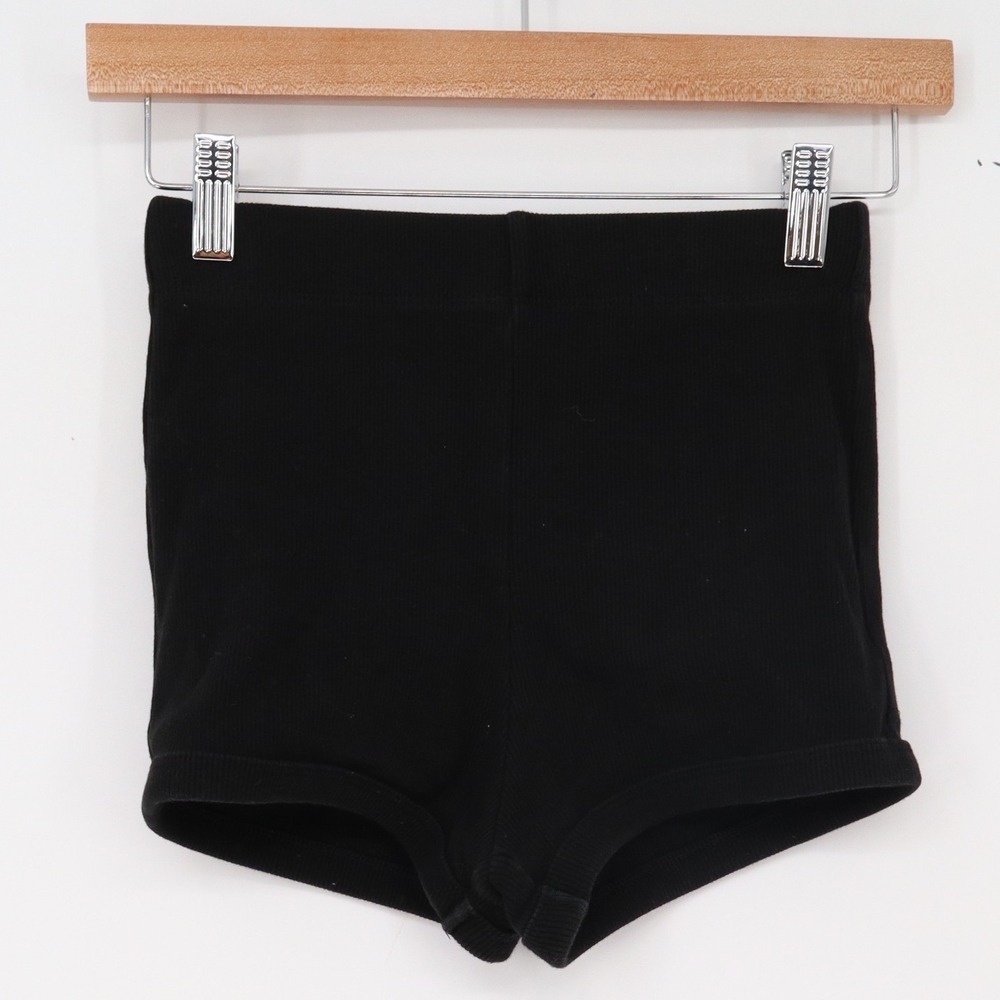 Zara Shorts Womens S Ribbed Knit Black High Waisted Casual Excellent